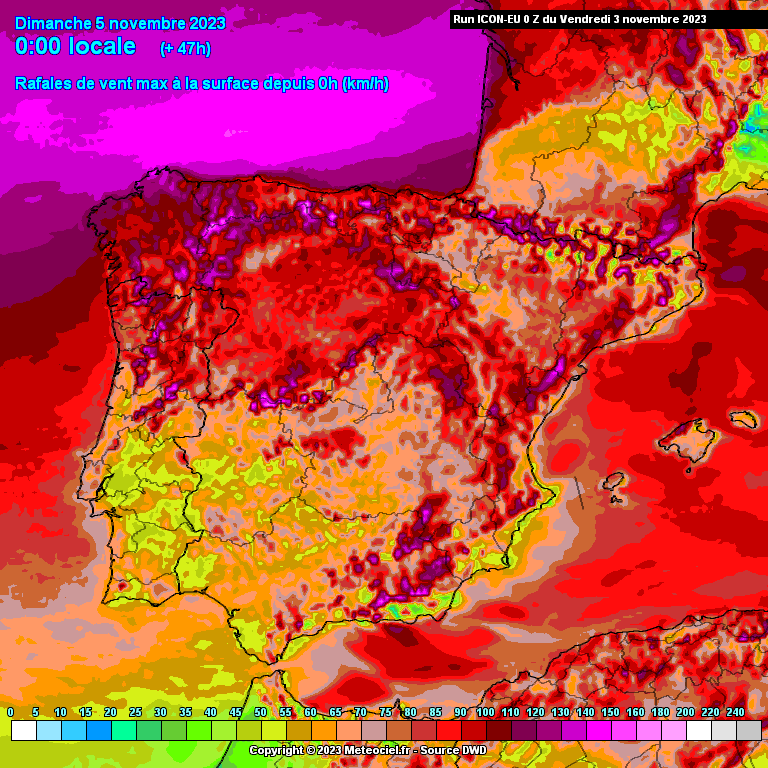 Tempestade Domingos - Informação detalhada para o fim-de-semana 45 de Novembro